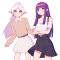 [MEDIUM/4 inch] Casual Frieren & Fern Sticker Bundle